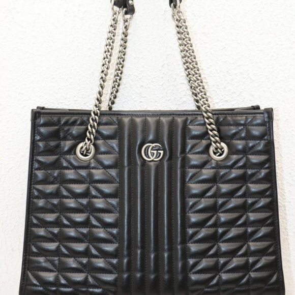 Gucci GG Marmont Aria Chain Shopping Tote Mixed Matelasse Leather Medium - Picture 1 of 14